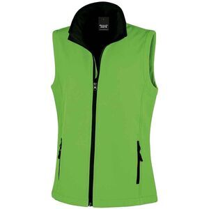 Result Womens/Ladies Core Printable Soft Shell Bodywarmer / Vivid Green/Black